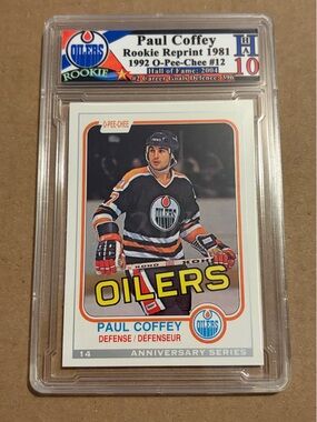 Paul Coffey 1992/93 OPC Anniversary Oilers Rookie RC Hockey Card Graded 10